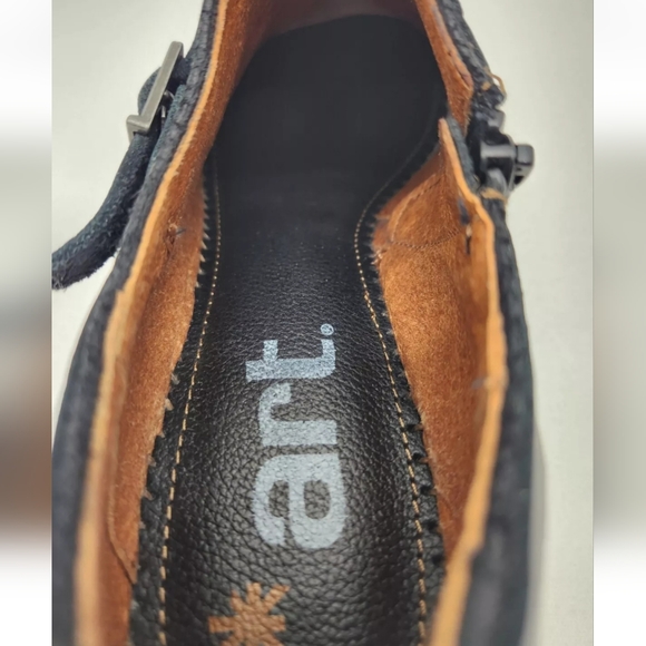 Art Amsterdam Black Leather Women Size 39 Clog Shootie Reptile Textured - Picture 10 of 15